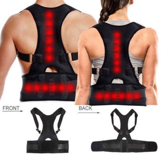 Magnetic Therapy Posture Corrector Body Back Pain Brace Shoulder Support Belt