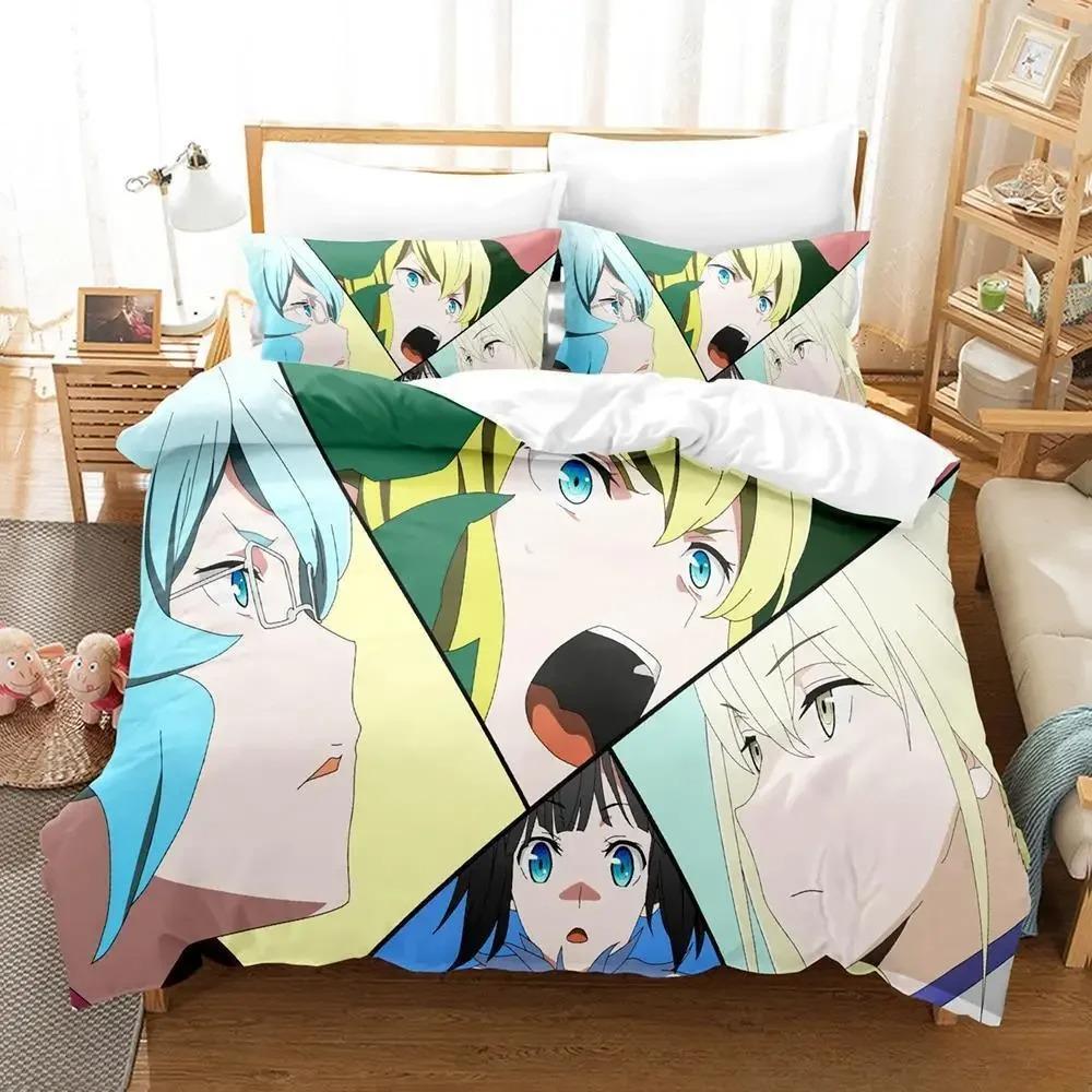 Comfortable Anime Print Bedding Set With Duvet Cover And Pillowcases King Queen Twin Sizes For Adults And Kids