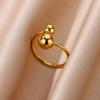Spherical Personality Ring Women's Gold Steel Size Ball Ring Premium Niche Accessories