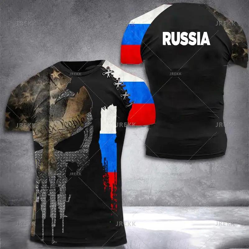 Russia Forest Camouflage T Shirt Men Clothing Jungle Commando T-shirts 3D Print Short Sleeve Tee Shirts Breathable Tops Clothing