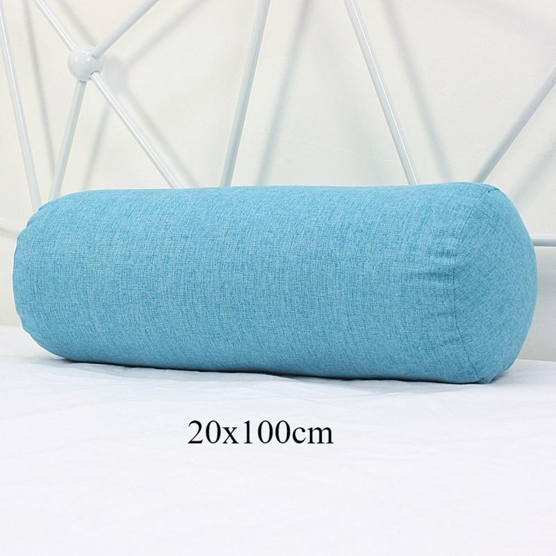 Long Pillow for Beds Cylinder Support Waist Leg Cushion Simple Solid Color Sun Lounger Backrest Pad Home Office Decor