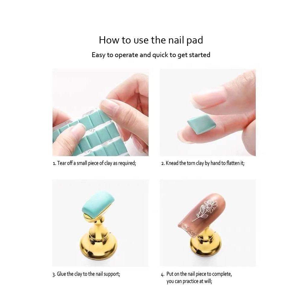 Nail Tip Holder Nail Practice Display Stand Tray Base Nail Art Toot Strong Magnet