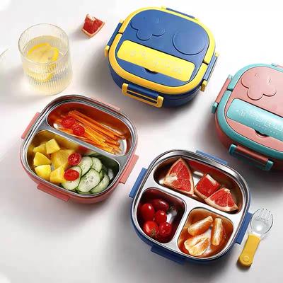 Scatola Pranzo Riscaldabile in Acciaio Inossidabile Portatile con Scomparti Bento Contenitori Salutari per Conservazione Cibo Per Studenti Scuola Ufficio Scatole Pasto