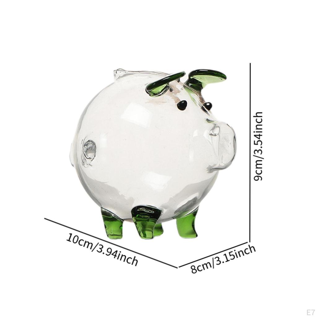 Piggy Creative Holder Clear Saving Pot Cute Animal Pig Money Bank Jar for Tabletop Home