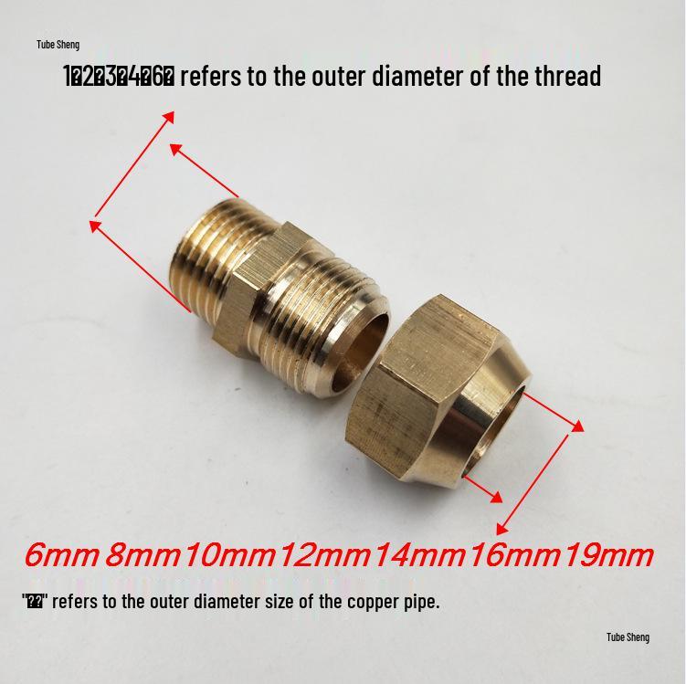 4-Point External Threaded Trumpet Mouth Air Conditioning Pipe Connector