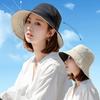Double Side Wear Fisherman Hat For Women Solid Striped Bucket Hats Summer Female Anti-UV Wide Brim Sunscreen Cap