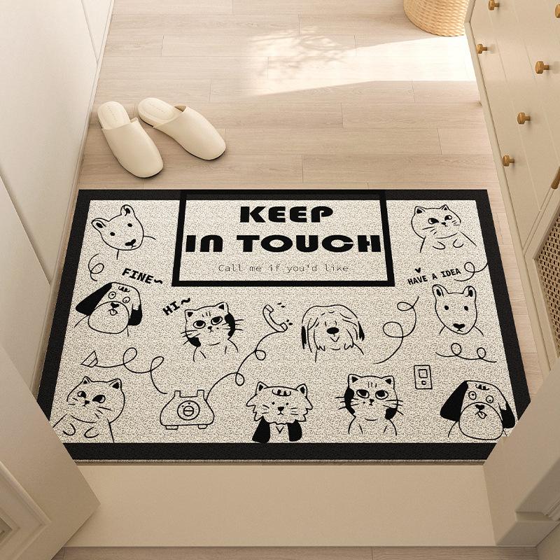 Entry Door Floor Mat Cartoon Can Be Cut Silk Circle Floor Mat Household Entrance Door Can Scrape Mud And Soil Wear-Resistant Non-Slip Pad