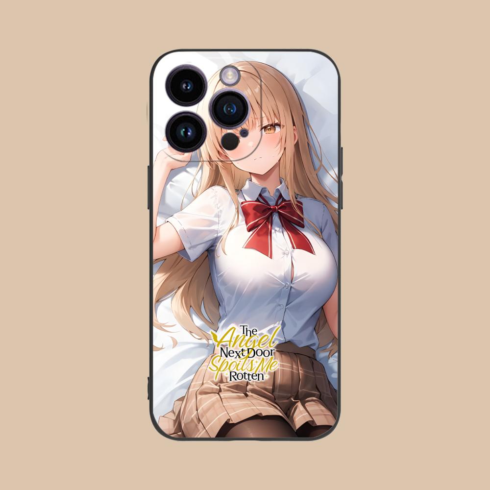 Angel Mahiru Shina Anime Phone Case for iPhone 16 15 14 13 12 11 X XR XS 8 7 Pro Max Plus Mini Colored Luxury Smartphone Pretty