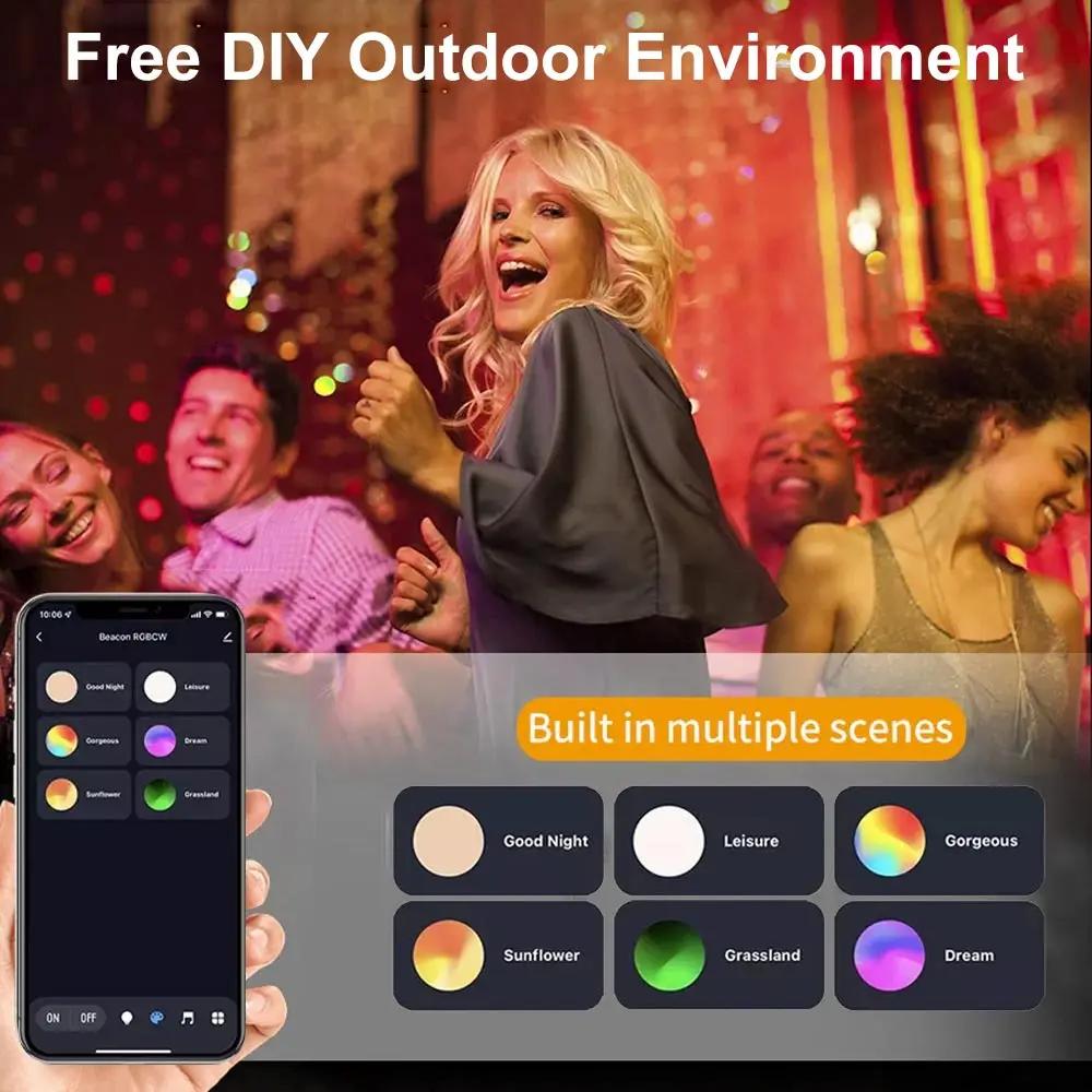 Graffiti Smart WIFI+ Bluetooth RGBCW New APP Floodlight Reflector Colorful Courtyard Atmosphere LED Floodlight Tuya WIFI Control