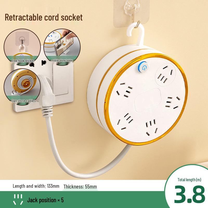 Einziehbare USB-Steckdosenleiste mit Kabelpanel für den Heim- oder Wohnheimgebrauch