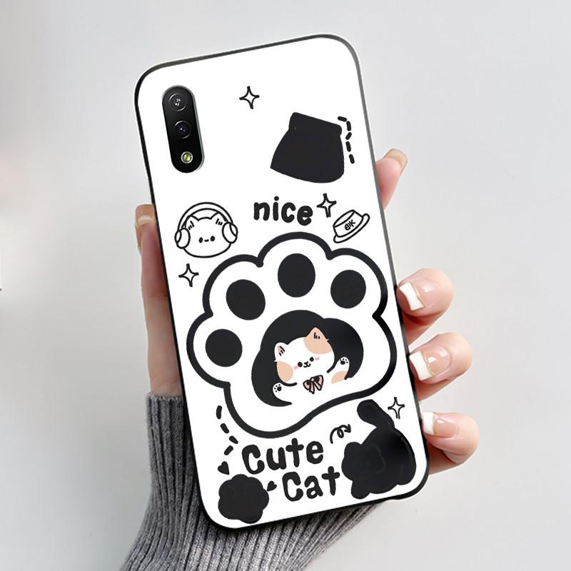 Hülle Für Sony Xperia Ace 2 II 3 III Handyhülle Ästhetisch Mode Niedliche Katze Schwarz Weiches Silikon Schlank Matt Stoßfest Rückseite