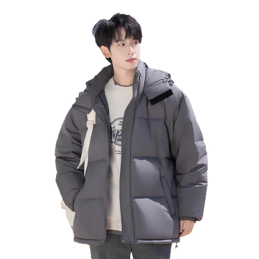 Cross-border E-commerce Fashion Couple's Short Down Jacket - White Duck Down, Windproof, Warm, Thick, Stand Collar, Winter Style