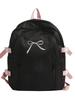 Japanese & Korean Style Cute School Backpack with Bow - Versatile for Middle & High School Students, Casual & Simple Solid Color Design