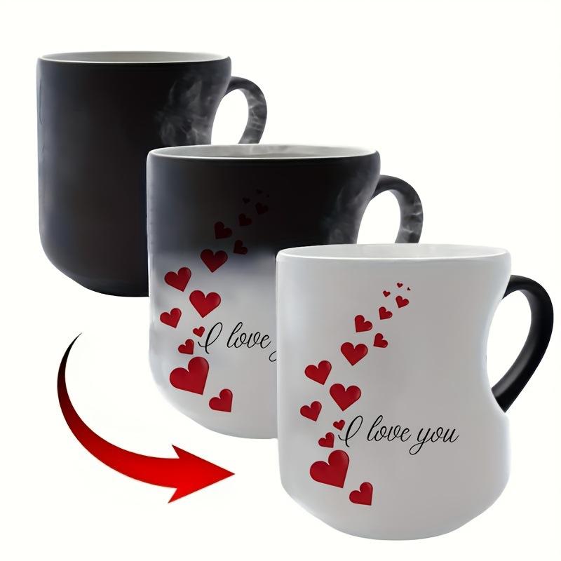 Herzförmige Farbwechselnde Magische Keramiktasse Lustige Farbwechselnde Kaffeetasse Mit Henkel, Die Überraschungsdesign Enthüllt