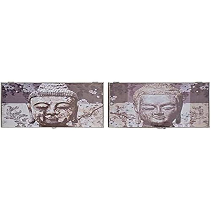 Compteur Bouddha - HOME DECOR - Gris - MDF - 2 pièces - 46,5 x 6 x 31 cm
