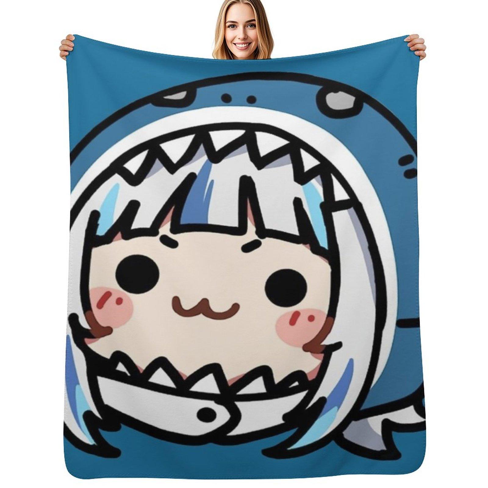 HUGE SHARKIE GAWR GURA Throw Blanket Ultra Plush Cozy Blanket for Napping Sleeping Size: 75*100cm, Weight: 230 GSM