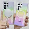 S24 Colorful Magnetic Mobile Phone Case Suitable for Samsung S25ULTRA Magnetic S23 Transparent S23PLUS Trend S23FE