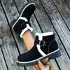 Fleece platform British style plus size cotton shoes women's 2025 winter new warm round toe buckle hairy booties