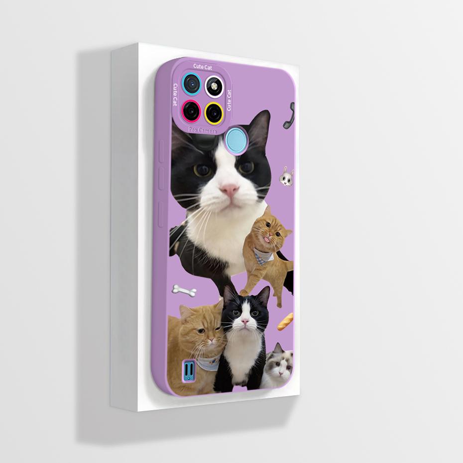 

For Realme C15 C21 C21Y C25Y C20 C20A Case Cute Panda Camera Protection Liquid Silicone TPU Shockproof Bumper Cover Soft Fundas Realme C21