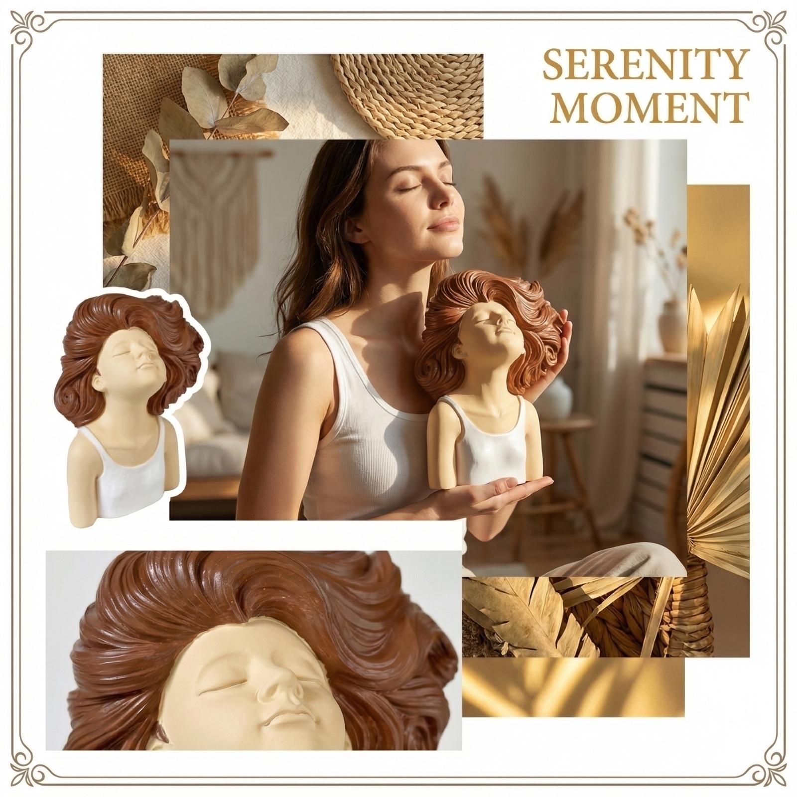 

Statue Of A Girl With Flowing Long Hair, A Creative Ornament For Home Desks And Holiday Gifts one size белый