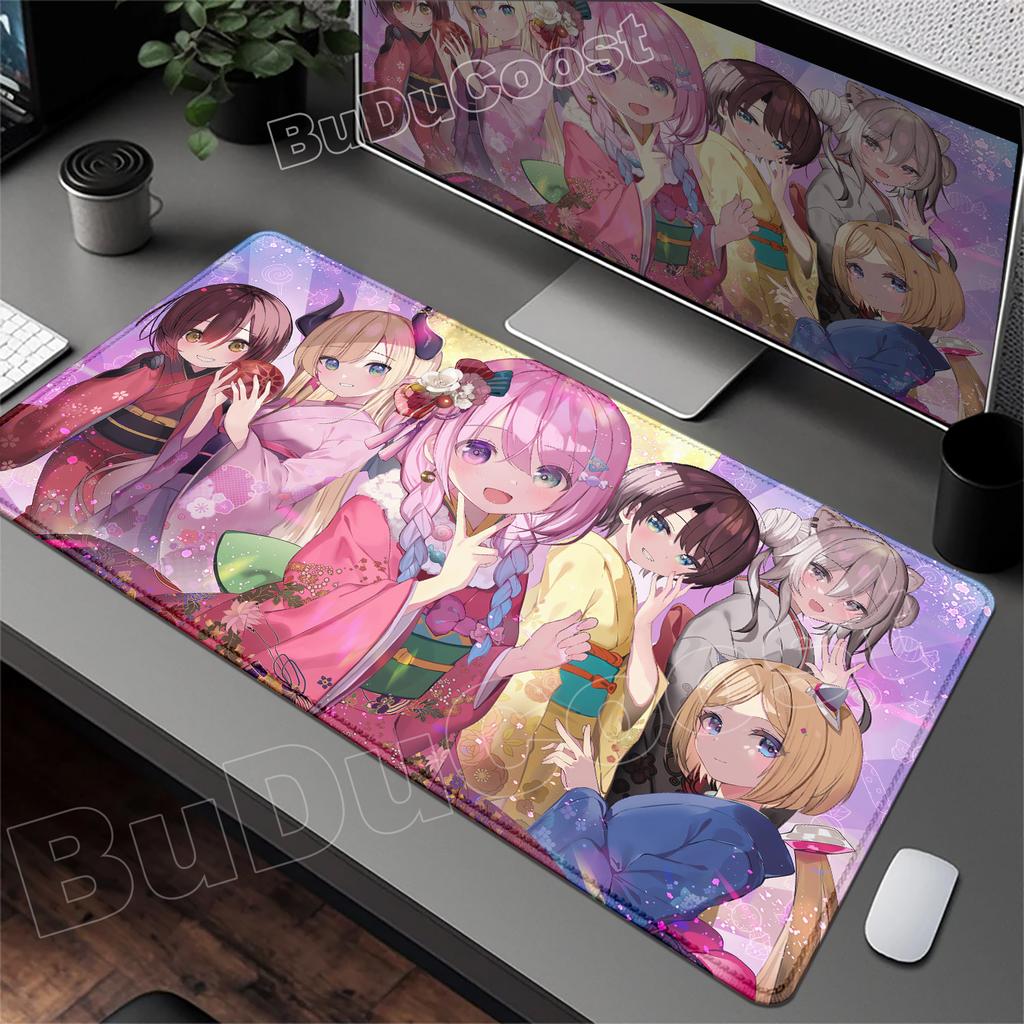 Kawaii Mouse Pad Anime Cute Girl Aki Rosenthal Gamer Computer Desk Mat Keyboard PC Gaming Accessories Mousepad Rubber Anime Girl