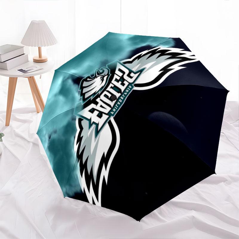 PHI Eagles pattern, automatic folding umbrella, portable and foldable design, 8 ribs, a Christmas or birthday gift.