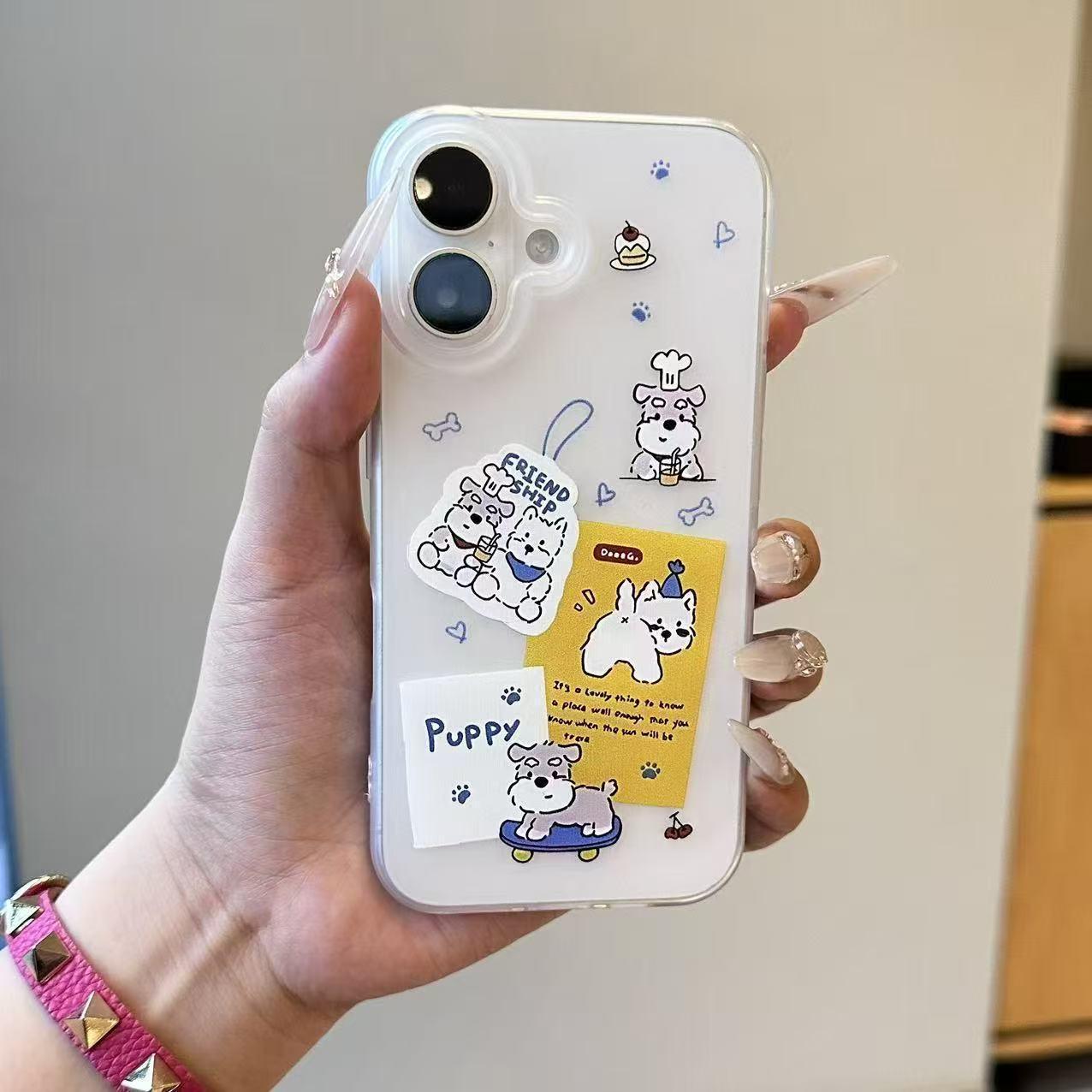 

Tag Puppy iPhone 17/16 Pro Max/14/13/XS Case: Soft, Large Hole, Frosted iPhone 14 Plus