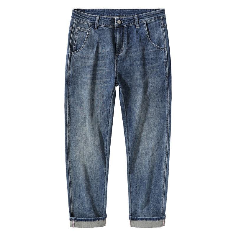 Spring and Summer New Men's Loose Straight American Casual Stretch Jeans Trousers Men