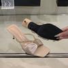 Mode Luxus Strass Schuhe Damen Absätze Hausschuhe Schuhe Mode Spitzschuh Damen Absatz-Hausschuhe Sandalen Schuhe Damen Pantoletten