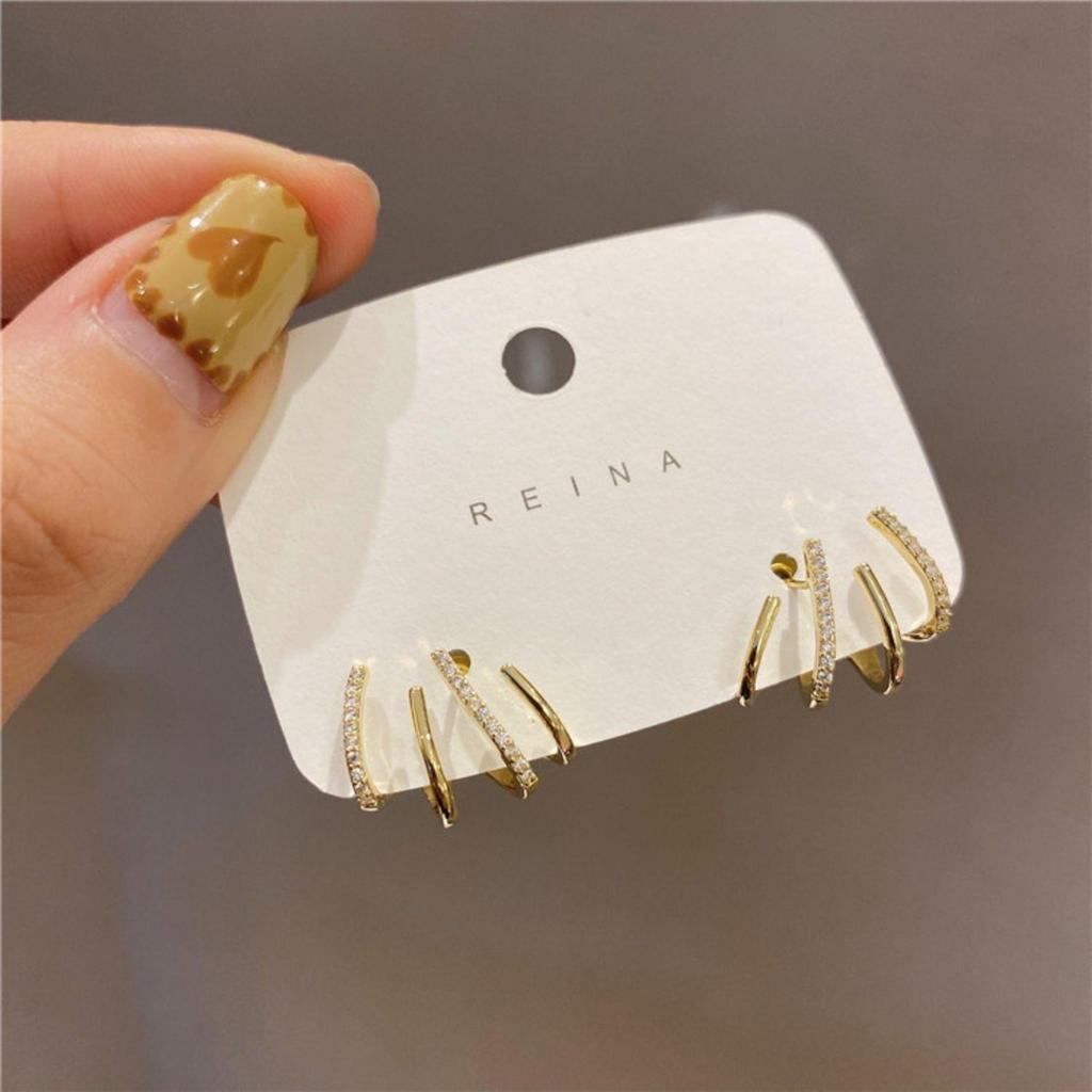 Silver Needle Four-Claw Ear Cuff Earrings - Stylish High-Quality Design