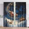 Set Of 2 Santa Sled Christmas Curtains Hd Print Polyester Bedroom Living Room Office Decor Curtain Sheer For Great Made With Rod Pocket Washable