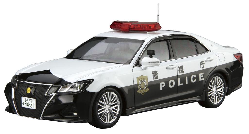 Aoshima Bunka Kyozaisha Modelová řada vozů Toyota GRS214 Crown Patrol Car Traffic Enforcement Plastový model 1/24 č.110 '16