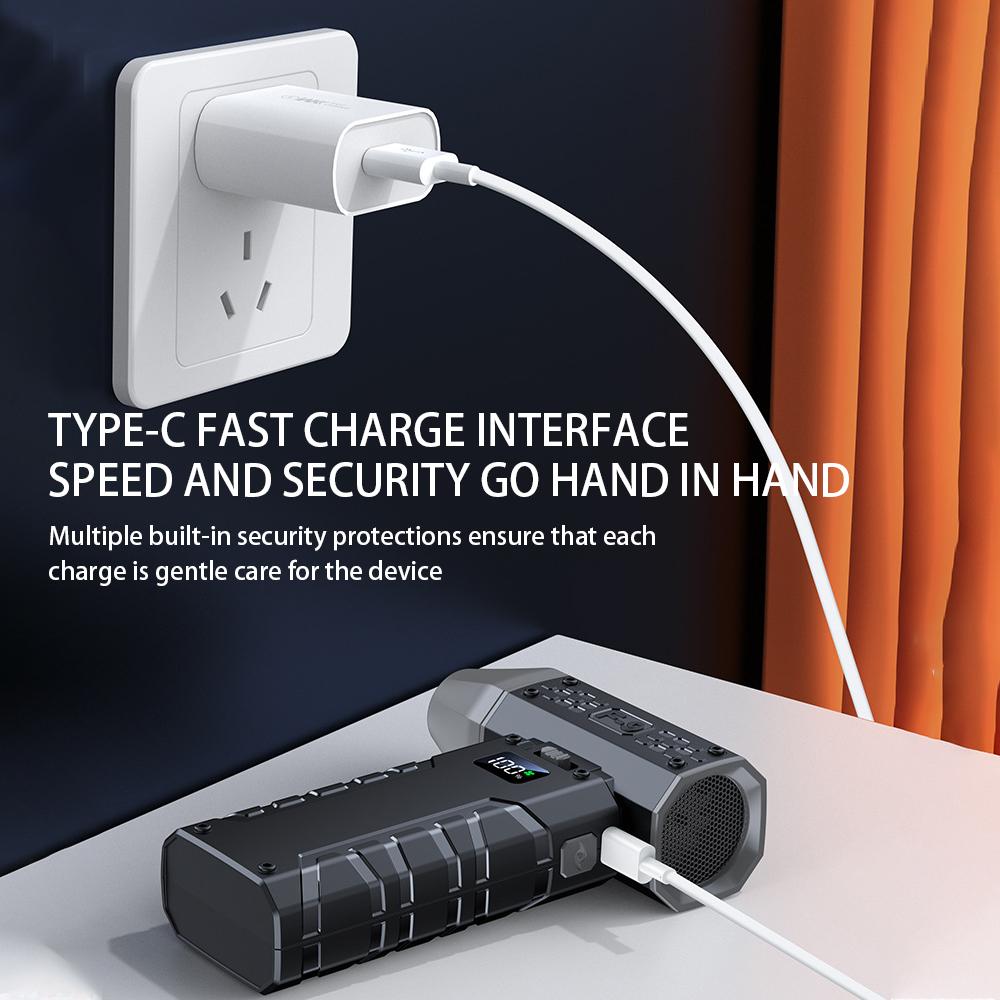 Portable 100 Gears Turbo Jet Fan Blower Multifunctional Hair Dryer Illuminates The Dark Night with Strong Wind Power