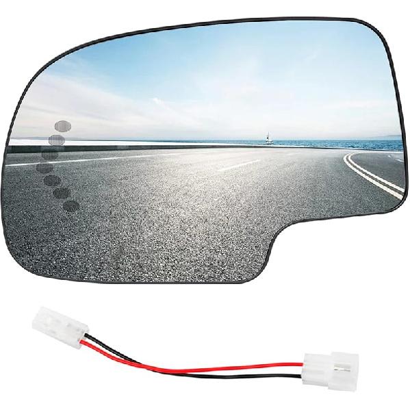 TOP-MAX Driver Side Mirror Glass Replacement For 2003-2006 Chevy Silverado GMC Sierra Tahoe Yukon Suburban Avalanche Cadillac Escalade, Heated