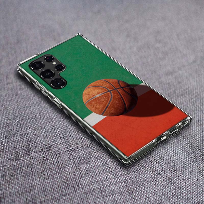

Basketball Phone Case For Samsung Galaxy S24 S23 S21 S20 FE S22 S26 Ultra S25 Edge S10 Plus Cover Clear TPU Capa Shell Coque Sho Samsung S25 Ultra