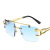 Sunglasses Men Fashion Rimless Sun Glasses Shades Lens Ladies Frameless Eyeglasses
