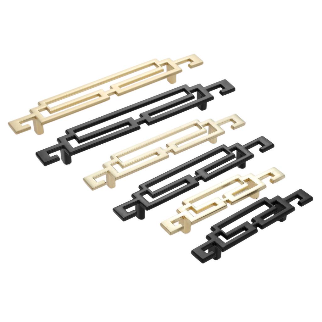 DRELD Gold/Black Dresser Pulls Drawer Furniture Handle Knob Kitchen Cabinet Pulls Door Handles Knobs Cupboard Handle 64/96/128MM