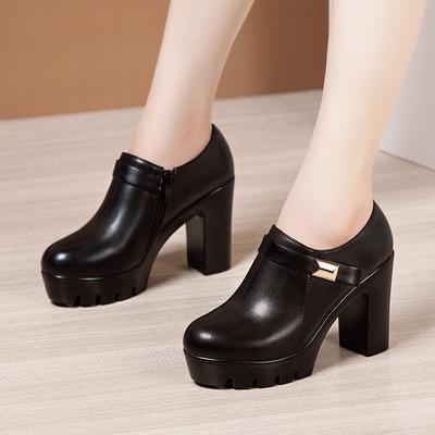 Damen Pumps High Heels Tiefer Ausschnitt Plateauabsätze Mode Schwarz Büroschuhe Große Größe Damenschuhe Herbst Winter Damenschuhe