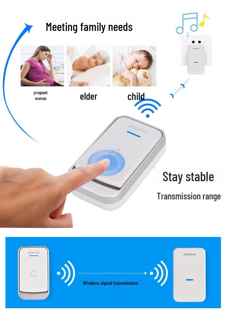 Smart Wireless Electronic Music Doorbell, Long-Distance Range