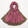 Winter Plain Solid Wrinkle Sexy Leopard Chain Viscose Shawl Scarf High Quality Wrap Pashmina Stole Bufanda Muslim Hijab 180*70Cm
