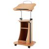 VEVOR Podium Stand, 1100 mm Wooden Lectern, Portable Laptop Desk with Lockable Wheels, Wide Reading Surface and Open Storage Area