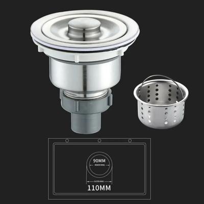 Colador de Desagüe de Fregadero Colador de Desperdicios de Fregadero Fácil de Quitar Para el Fregadero de la Cocina Larga Vida Útil Diseño Moderno Plateado