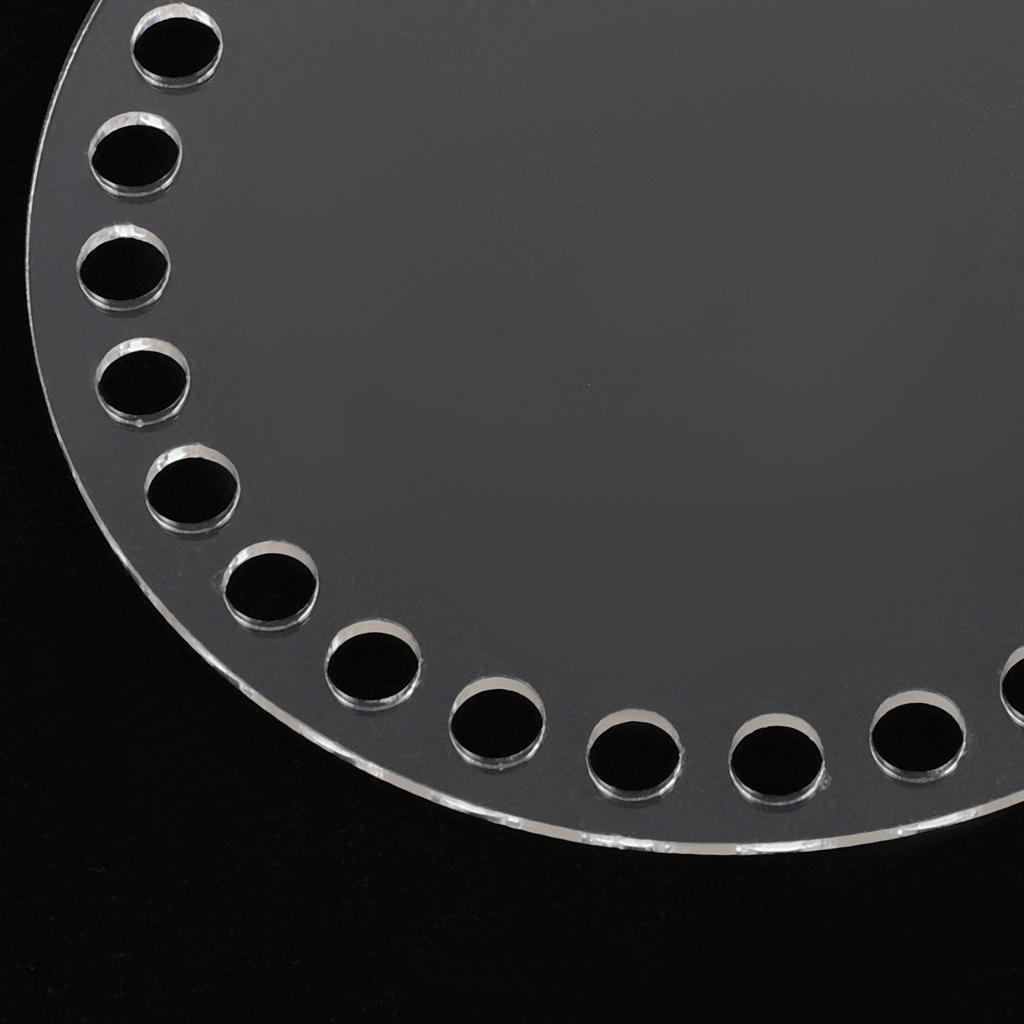 10Pcs Clear Acrylic Weaving Base Board for Crochet Bags DIY Handbag Shaper Round Unfinished Bottom 4.7 Inch Basket Weaving