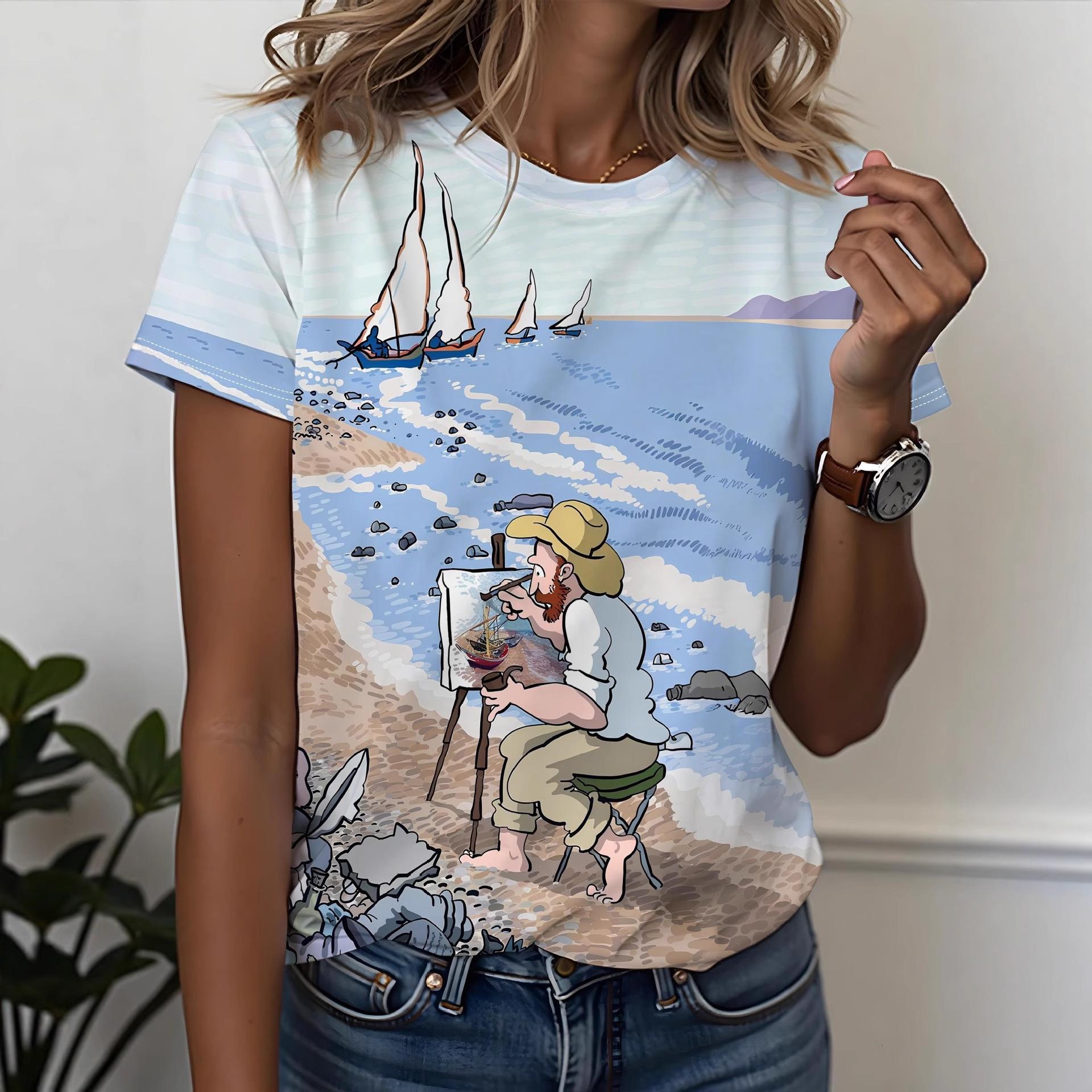 Женская летняя футболка с коротким рукавом, быстросохнущая, дышащая, модная, удобная S