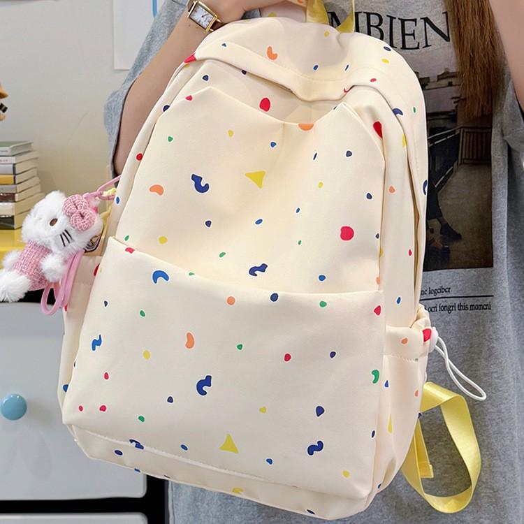 Schoolbag wholesale summer new junior high school girl heart floral shoulder large capacity simple new versatile travel backpack
