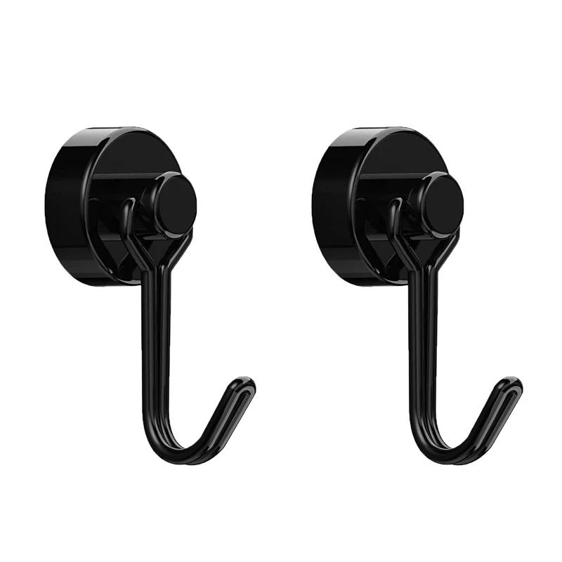 4Pcs/2Pcs/1Pc Magnetic Hooks Powerful Heavy Duty Magnet Hanger Wall Hanging Magnet Hooks Magnetic Base Home Storage Organization