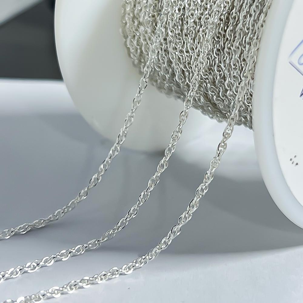 S925 Rope Chain 1.8mm in Bulk for Permanent Jewelry Making Sterling Silver Chains 1.8mm