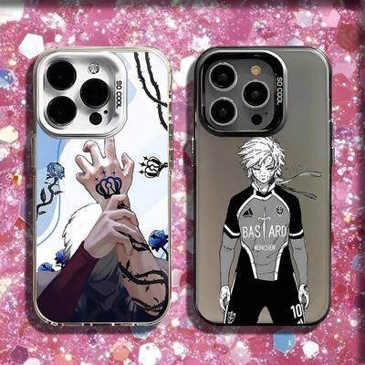 Michael Kaiser B-Blue Lock Handyhülle Für iPhone 16,15,14,13,12,11,Pro,XS,Max,Plus,Mini,SE Schwarz Weiß Matt Stoßfeste Hülle