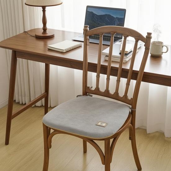 Cuscino Spesso Lavabile per Seduta in Memory Foam, Cuscino per Sedia, Cuscino da Pranzo con Lacci, Fondo Antiscivolo, Copertura per Arredamento Casa, Morbido e Caldo per Ufficio Autunno Inverno Legno