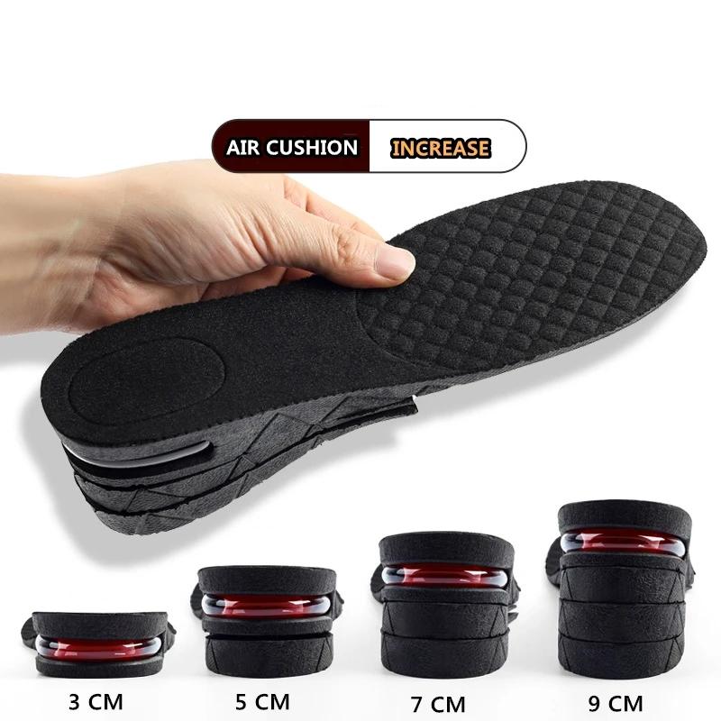 Fashion New 3-7cm Height Increase Insole Cushion Height Lift Adjustable Cut Shoe Heel Insert Taller Shockarch Support Absorbant Foot Pad